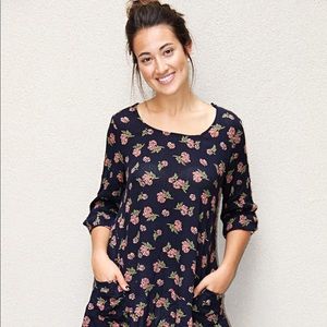 Navy Floral Tunic